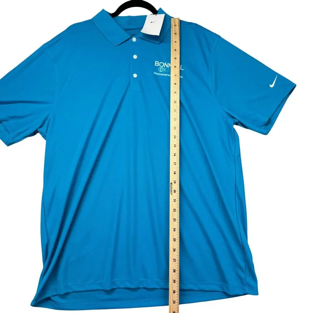 NIKE Polo Shirt Mens Extra Large Blue Short Sleeve Golf Dri-Fit Outdoor Top NWT